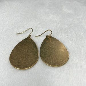 Gold tear drop dangle earrings